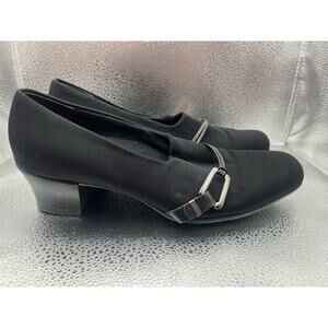 Munro Women's Cindi Black Stretch Fabric Shoes Heels Size 7 USED